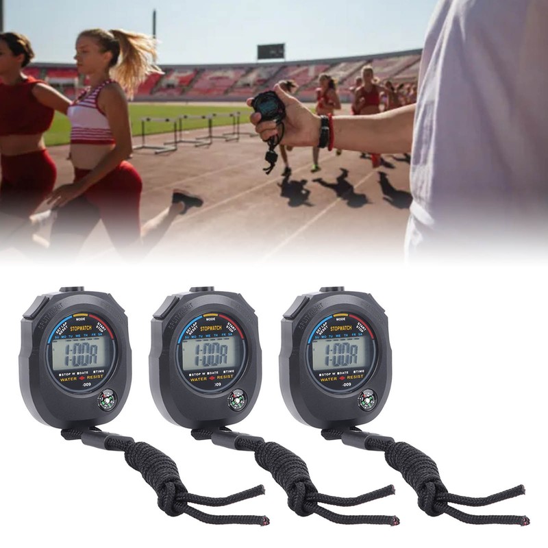 3 PCS Sports Stopwatch High Accuracy Waterproof 40mah Sports Stopwatch