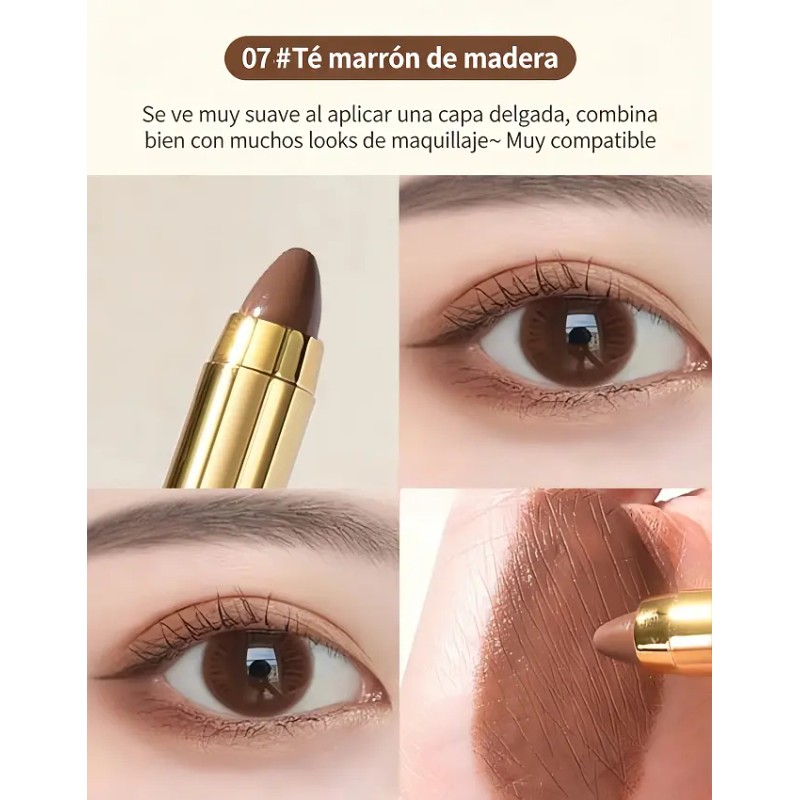 Doble Lápiz Sombras Portátil: Perla Con Brillo Fino