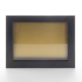Charcoal 16x20 Wood Shadow Box Display Frame with Gold Acid-Free Backing UV Acrylic & Hanging Hardware - with 3/4" Usable Depth - Makes Great T Shirt Display Frame Shadowbox
