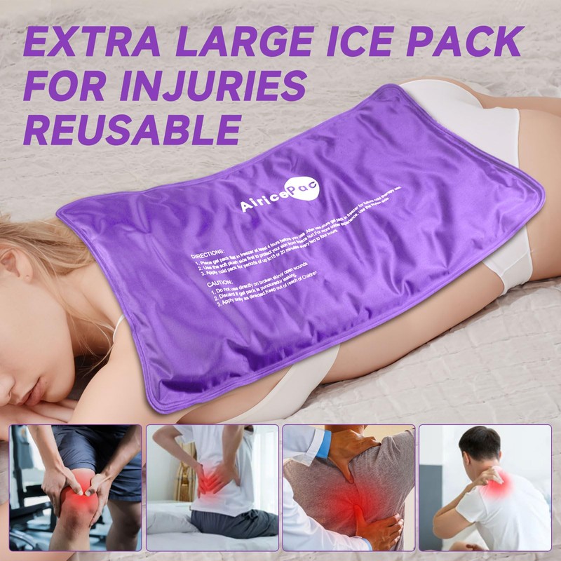 Extra Large Gel Flexible Back Ice Packs for Injuries Reusable,