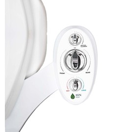 Zen Bidet Warm Hot and Cold Bidet Attachment- Dual Nozzle Warm Water Bidet Attachment for Toilet with Self-Cleaning Nozzles and Ceramic Valves - Easy to Install Bidet with Picture Instructions