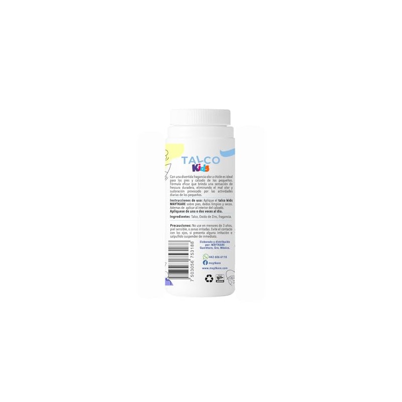 Talco Desodorante para Pies y Calzado Kids Aroma a Chicle