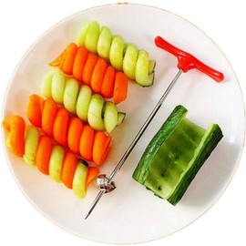 BWESOO Stainless Steel Fruit Spiral Knife Spiral Knife Vegetable Coiler Scroller Stainless Steel Magic Scroller Creative Model Cucumber knife Fruit and Vegetable Spiral Twist Home and Kitchen