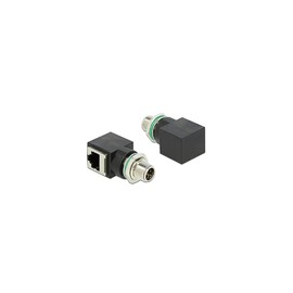 Delock M12 8 Pin X-Coded Male to RJ45 Female Network Adapter