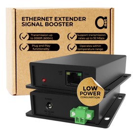 Ethernet Range Extender 600m 2000ft Over Twisted UTP kit or BNC Cable or Copper Wire - Compatible with Any Ethernet Device - LAN Distance Repeater Booster Bridge - BNC to 2PIN adapters in Set