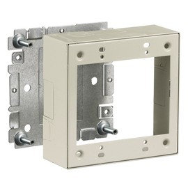 Hubbell Wiring Systems HBL24482IV Steel Standard Metal Raceway Undivided Switch/Receptacle Box, 2 Gang, 4-41/64" Length x 1-3/4" Width x 4-35/64" Height, Ivory