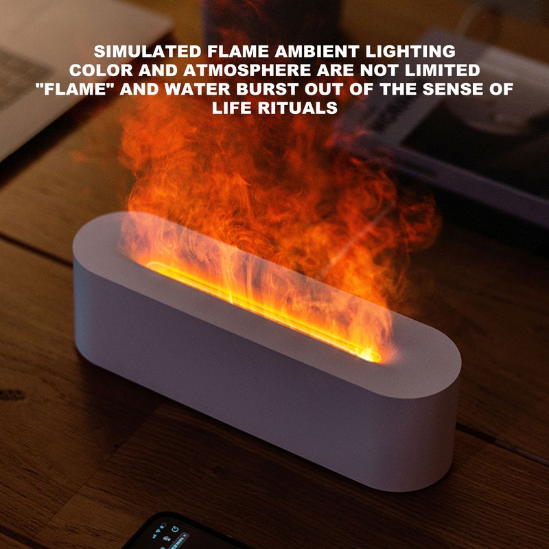 Simulated Flame Air Aroma Diffuser Humidifier 7 Color Fire Air
