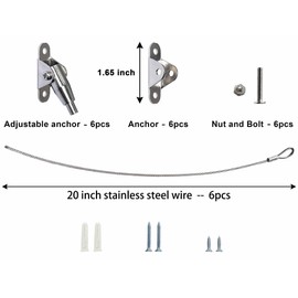 6 Sets Anti Tip Furniture Anchors for Baby Proofing, Earthquake Straps, Furniture Secure to Wall Anchors, Childproof and Home Safety, Adjustable 20in