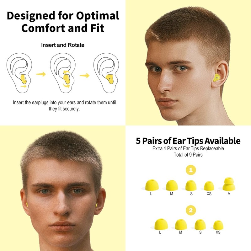 Avoxins Ear Plugs for Sleeping Earplugs for Concerts Noise Cancelling