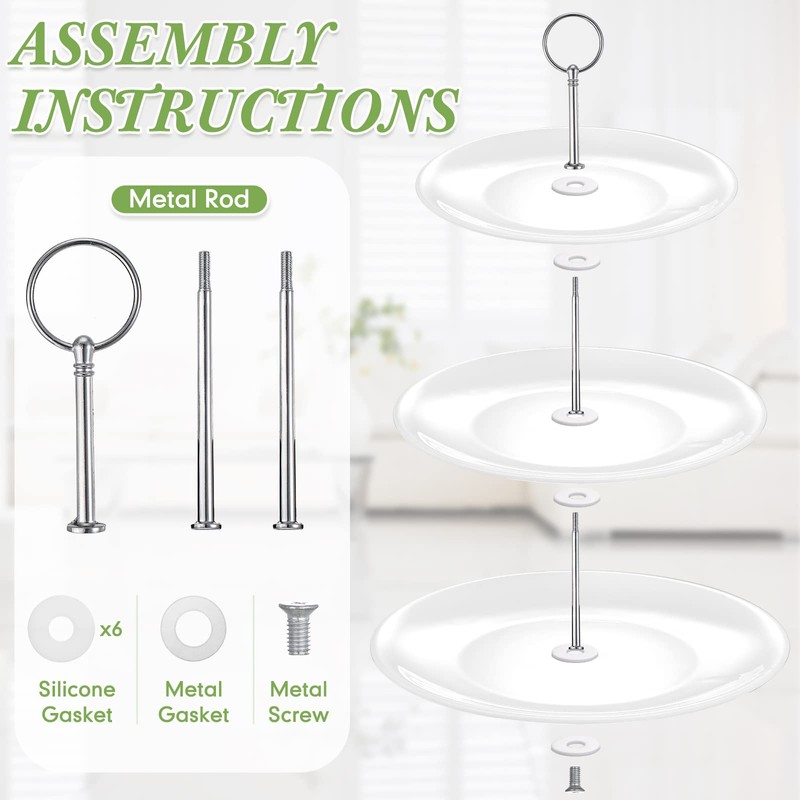 Tatuo 2 Pcs 3 Tier Porcelain Cupcake Stand, Cup Cake