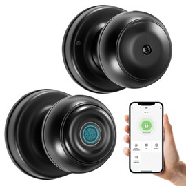 Cerradura inteligente para puerta, cerradura de puerta de huellas dactilares, perilla de puerta de huellas dactilares con control de aplicación, ideal para habitaciones, apartamentos, oficinas,hoteles