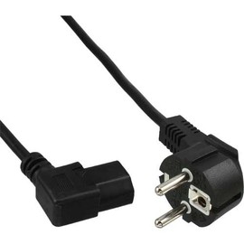 InLine 16752L Protective Contact Angled to IEC Plug C13 Left Angled Power Cable 1.8 m Black (Pack of 3)