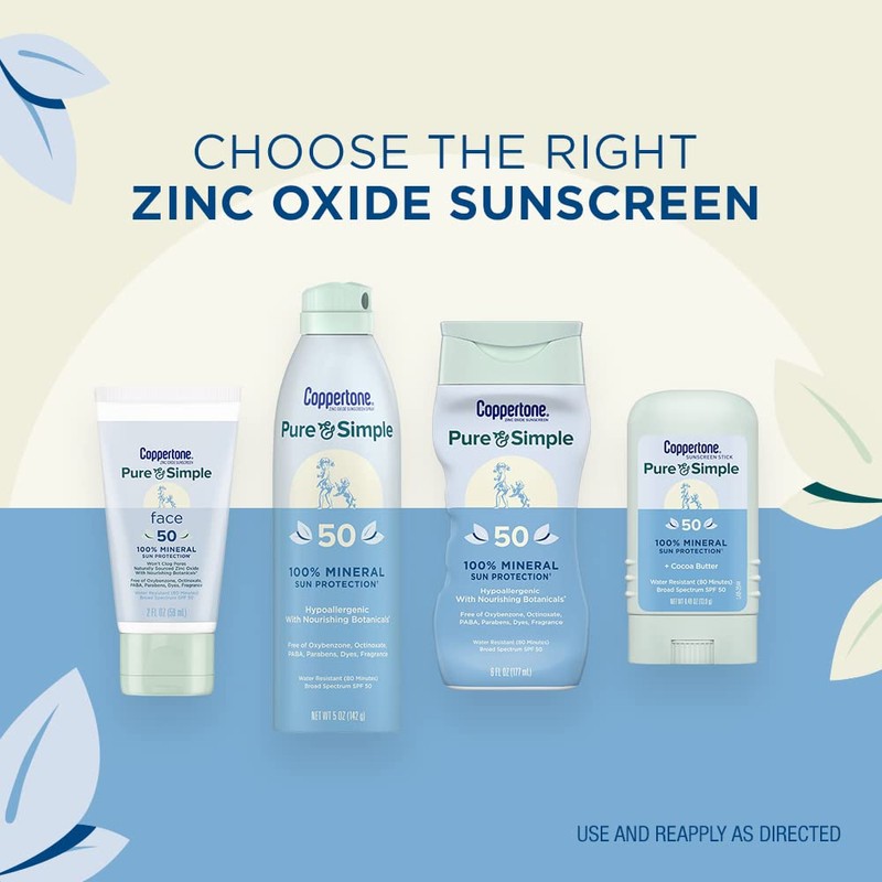 Coppertone Pure and Simple Zinc Oxide Mineral Sunscreen Spray SPF
