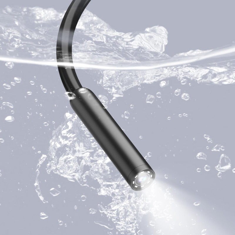 POFET Endoscope Camera, Drainage Camera with Screen, 1080P Waterproof Inspection