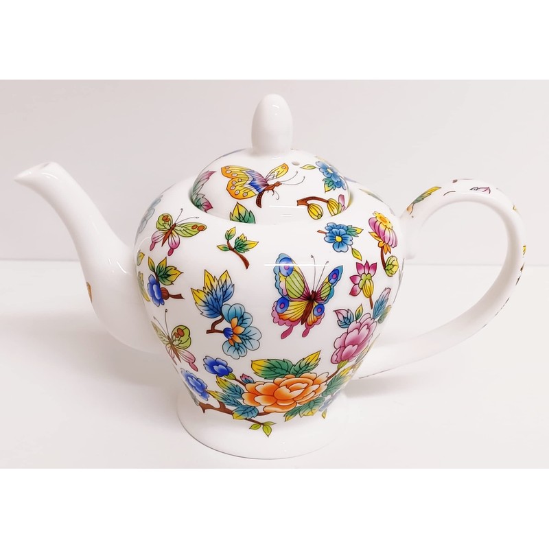 Magic Garden Teapot Fine Bone China Flowers & Butterflies Small