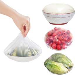 STAYWILD 100pcs Elastic Bowl Covers for Bread Proofing,Sourdough Bread Baking Supplies,Plastic Wrap for Food Fruit Vegetable,Plastic Proofing Bowls/Basket Covers for Bread,Nice Bread Proofing Cover