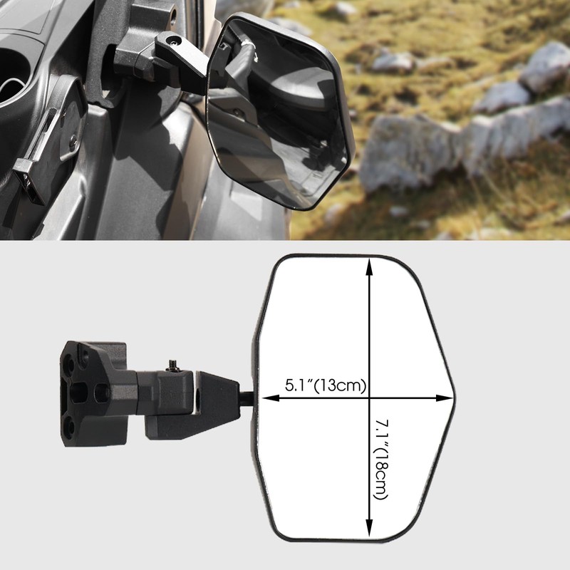 AUPOWER Adjustable Side Mirrors for Can Am Defender 2016-2025 Accessories,