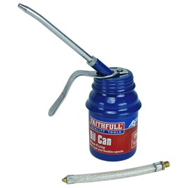 Faithfull FAIOC125 Oil Can 125ml (1/4pint) Pistol Type includes rigid and flexible spouts