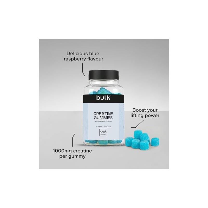 Bulk Creatine Gummies | 60 Blue Raspberry Flavour Gummies |