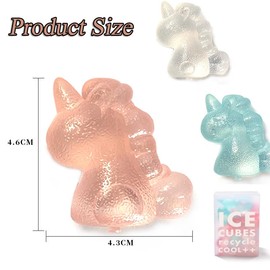 FaJoek Reusable Ice Cube Tray, Pack of 12, Unicorn Ice Cube Tray, Colourful Unicorn Ice Cube Tray, Plastic Ice Cubes, BPA-Free (Unicorn)