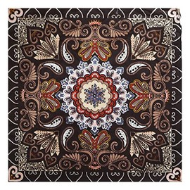 Sunshine Joy Paisley Hippie Bandana 22x22 Inches - Black & Gold