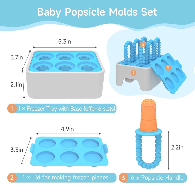 Morlike Baby Tiny Pops, 100% Silicone Popsicle Mold for Infants