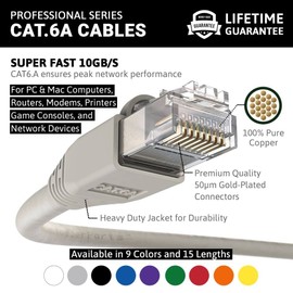 InstallerParts. Cable Ethernet CAT6A. Cable UTP. Con protección de plástico en extremo., Gris, 0.6 m