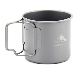 TOAKS Outdoor Camping Titanium Cup and Titanium Pot (375 ml Cup)