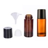 SquarezhenBo 2 Pcs 50ml Brown Essential Oil Roller Bottles,Glass Roller