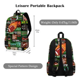 Rovozar Football Backpack 17 Inch Sport Laptop Backpack For Adult Men Large Football Bags for Travel Hiking Camping Daypack