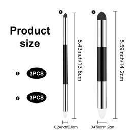 FUNTYboo 6 Pcs Artist Blending Sponge Pen, Sketch Brush 2 Sizes Double-Headed Pastel Blending Stump Pencil for Artist Professional Student Detail Correcting Tool