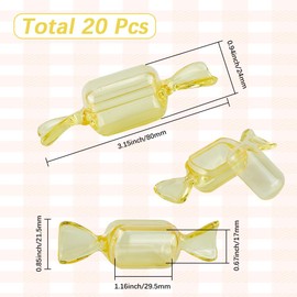 SOFPLATE 20Pcs Candy Shape Jewelry Box Mini Plastic Ring Boxes Transparent Yellow Small Dessert Beading Trinket Travel Storage Case Containers for Jewelry Rings Earrings Wedding Party Gift Packing