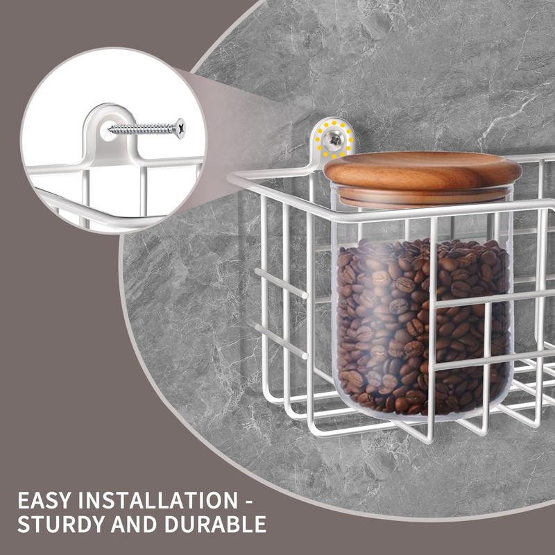 GUUKAR Spice Rack Wall Mount, 4-Pack Seasoning Organizer for Kitchen
