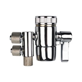 PAROAD 2-Way 3/8 and 5/16 Inch OD Chrome Plated Tap Diverter Valve for Worktop Water Filter, Water Purifier, RO Reverse Osmosis Filter, Hose Tap Adapter