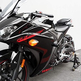 Shogun Yamaha YZF-R3 YZF R3 Also Fits ABS Models 2015 2016 2017 2018 Black Complete No Cut Frame Slider Kit Includes No Cut Frame Sliders Swing Arm Spools and Bar Ends - 755-6129 - MADE IN THE USA