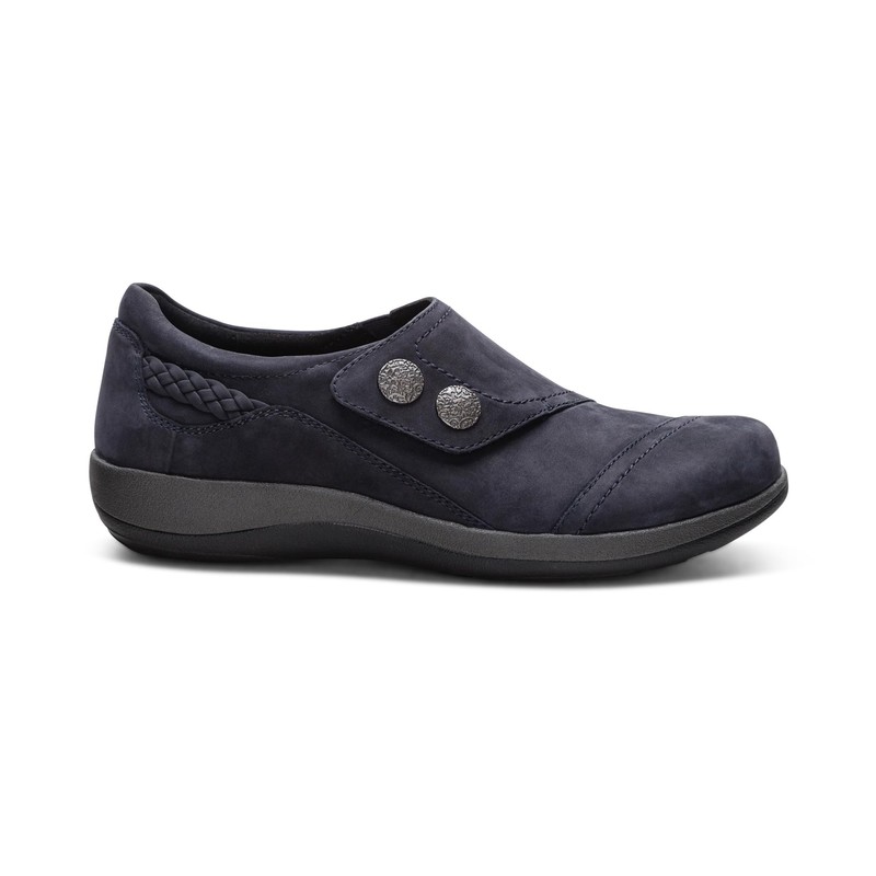 Aetrex Womens Karina, Navy, 8.5 Wide