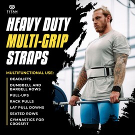 Titan Armour® Multi Grip Straps/Hooks/Gloves | Heavy Duty Grip Strengthener | Weight Lifting Straps for Pull & Push Exercises | Bar Grips Straps for Weightlifting & Gymnastics| Men & Women | UK Brand