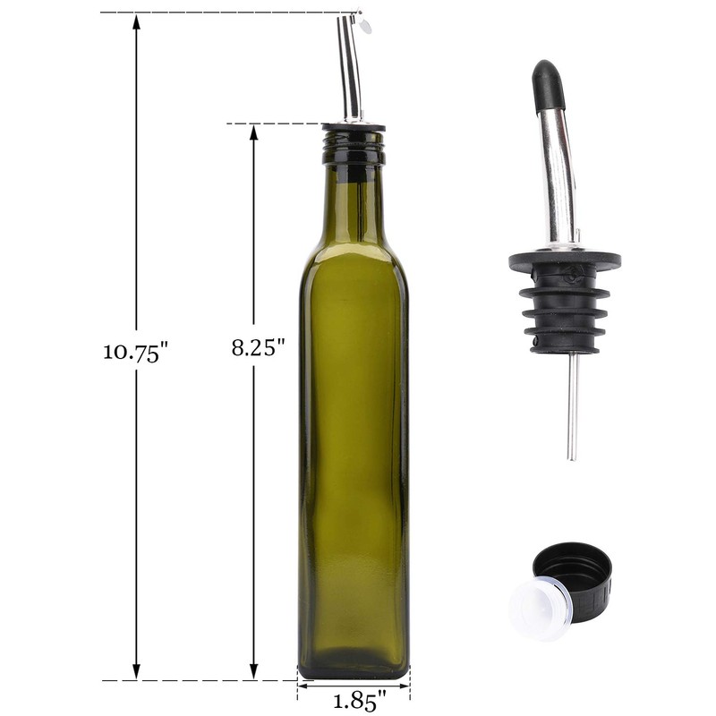 Kingrol 6 Pack 8 oz Glass Olive Oil Dispenser Bottles,