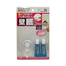 Clear Hook for Wallpaper (M) (Transparent) 1 Set, Load Capacity 4.4 lbs (2 kg)