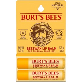 Burt's Bees Lip Balm - Original Beeswax, Lip Moisturizer  - 2 Tubes, 0.15 oz.