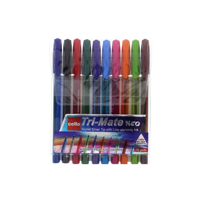 Cello Original Tri-Mate Triangular Barrel Ballpoint Pen Medium Point Biro