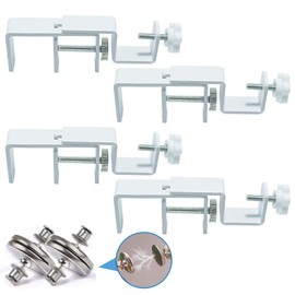 LAZTZQ Outside Mounted Blinds Curtain Rod Bracket Attachment, 1.3 - 2 inches Wide Track, Tool - Free & Drill - Free, with Installation Guide and Curtain Magnet Buckle (White-4PCS)