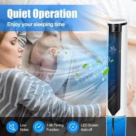 COSTWAY Evaporative Air Cooler, 41-inch Portable Oscillating Air Cooler with Remote, 3 Modes, 3 Speeds, LED Display, 9H Timer Auto-off, Quiet Standing Bladeless Tower Fan for Bedroom Home Office