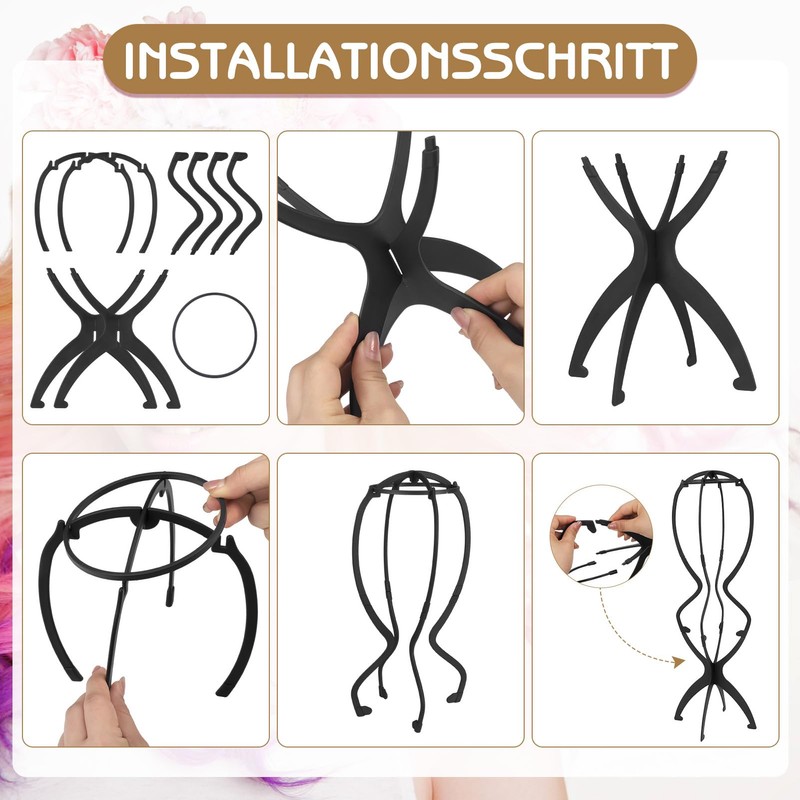 Lvefyti Pack of 2 50 cm High Wig Stands, Adjustable