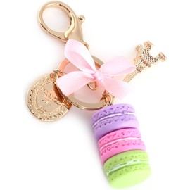 Naroote Charms para Bolsas, Colorido Lindo Aleación Macaroon Llaveros Charms Bag Charms Llaveros Aesthetic para Bolsas De Mujer Llavero con Dije para Mujer Torre Eiffel Llavero Encanto
