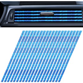 Car Vent Outlet Trim, Car Interior Moulding Trim Air Conditioner Outlet Trims Universal Car Vent Outlet Trim Decoration Strips Accessories for All Straight Air Vent Outlet of Auto Interior
