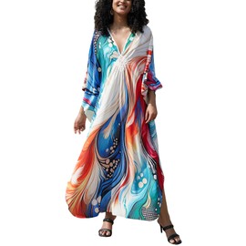 Kaftan Dress for Swimwear Women Plus Size Bathing Suit Cover Up Beach Robe
