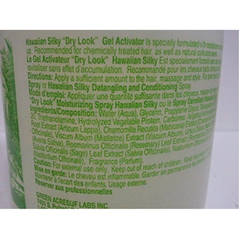 Hawaiian Silky dry look gel activator 8 fluid ounce, Green,