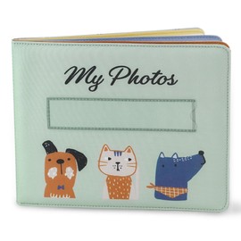 Fanna Baby's My First Photo Album with Cat and Dog Patterns, Soft Cloth Photo Album with Color Pages for 10 Pictures (4x6 inches)