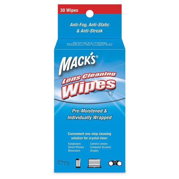 Mack's Lens Wipes Cleaning Towelettes-30 ct